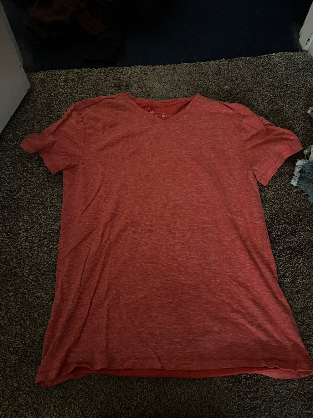 Marc Anthony Men's Heather Red V-Neck Short Sleeve Tee